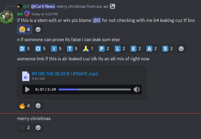 unseenopium's tweet photo. 2 PLAYBOI CARTI SONGS HAVE JUST LEAKED 👀 https://t.co/eDJOyi1fAM