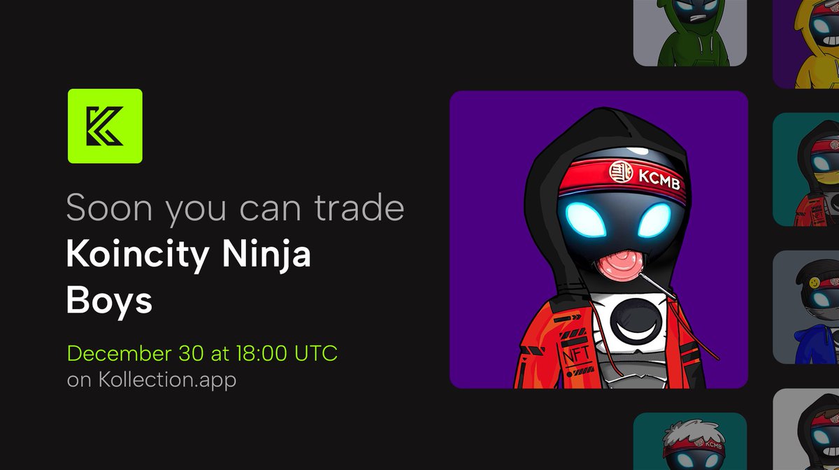 Hey Kollectors 🥷🏻

We have a new collection coming up: the Koincity Ninja Boys! With each NFT you can earn a share of 50% arbitrage bot profits daily! These NFTs will be a 24 hour sale so be prepaired!

#Koinos #NFTCollection #NFTDrop