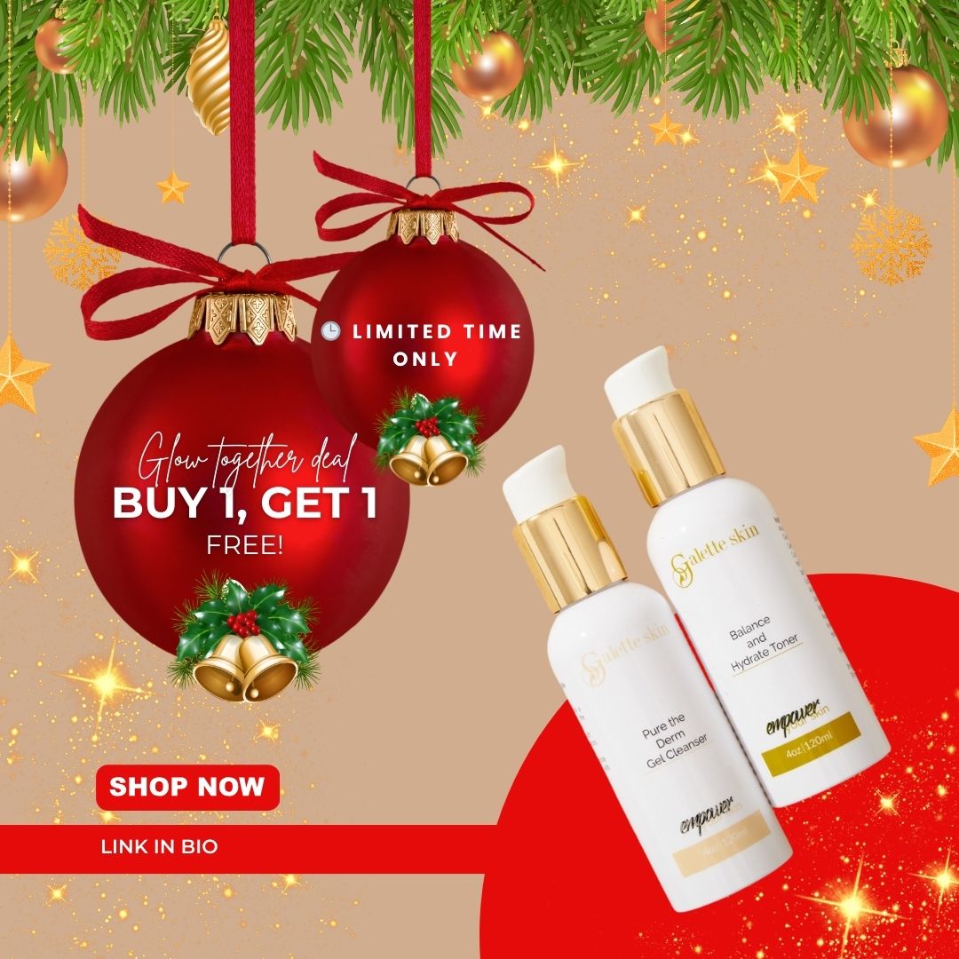 GaletteSkin's tweet photo. Time is running out! ⏳ Don’t miss our  Glow Together Deal: Buy 1, get another essential for free offer—your skin will thank you! 💖
Shop now to glow into the new year. 🎄✨
#WinterGlow #GaletteSkinDeals https://t.co/X4EVFg2sl7