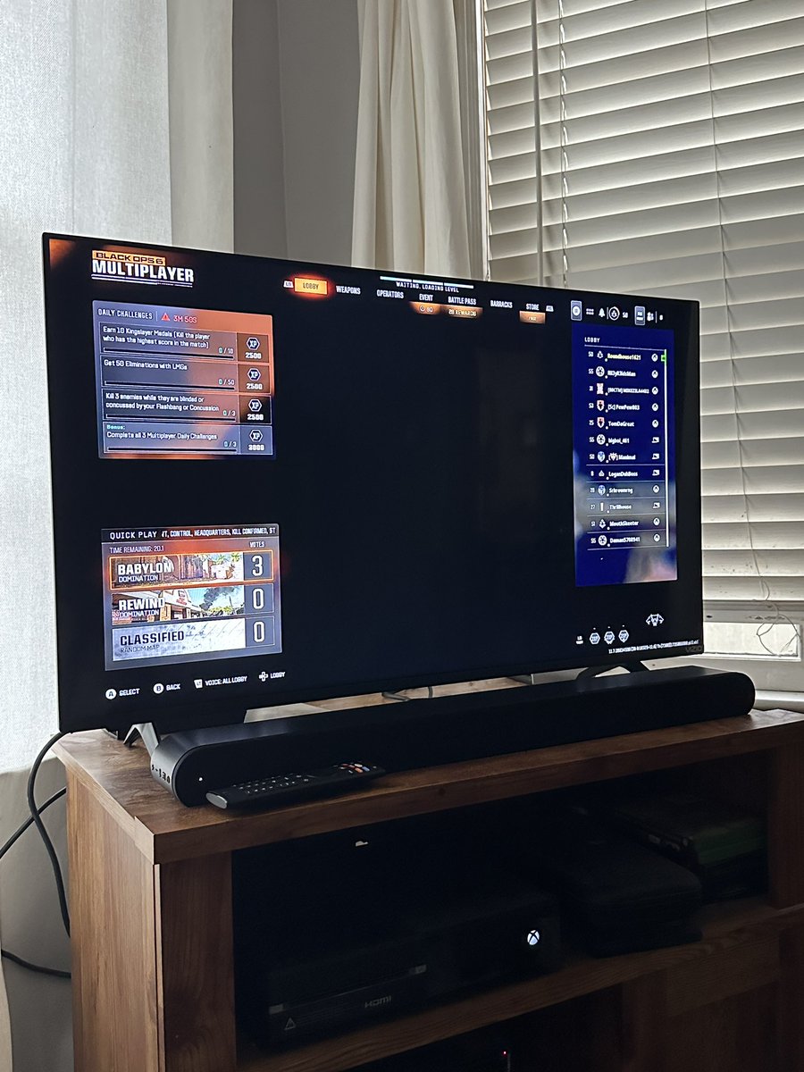 roundhouse2face's tweet photo. My wife won’t understand, but the new @VIZIO tv and soundbar I got myself for Xmas is amazing for gaming! https://t.co/36ZjIdxegI