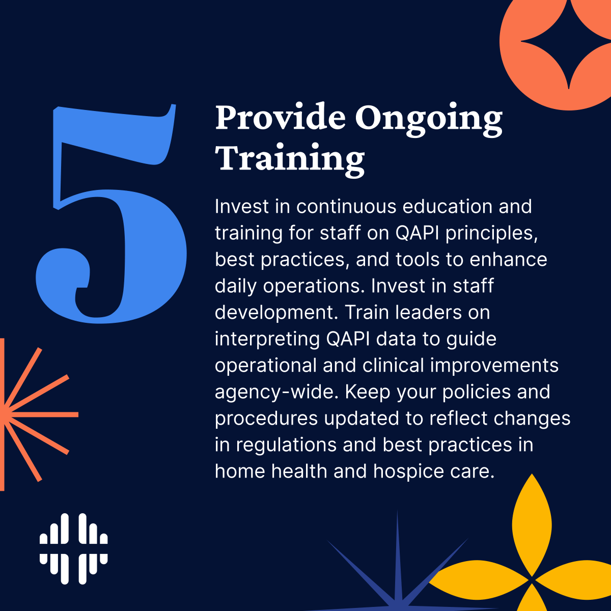 qapiplus's tweet image. Today's gift...
5️⃣ Provide Ongoing Training: Invest in continuous education and training for staff on QAPI principles, best practices, and tools to enhance daily operations. Invest in staff development.
▶️Follow for more , and share with a colleague!
#QAPI #CountdownTo2025