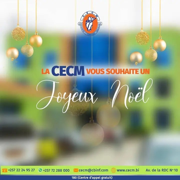 CECMBurundi's tweet photo. #CECM vous souhaite un Joyeux Noël 🎉 https://t.co/esKq6emJoF