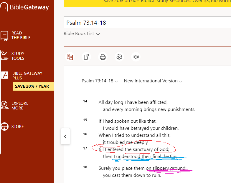 ChristOurHopeM's tweet image. Generally, when I post devotionals on #HumilityBeforeGod or #DeceitfulnessOfRiches with Psalm 73 I like to extend to Verse 18, in order to emphasize that what the Psalmist was lamenting was a "perceived injustice"- not a reality.
