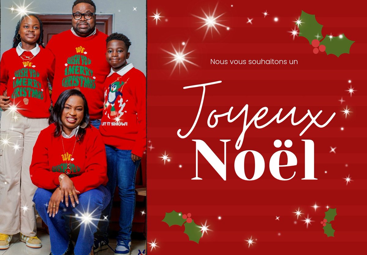 🎄✨ Joyeux Noël de notre famille à la vôtre ! Que cette saison soit remplie de joie, de paix et de bonheur partagé. Profitez pleinement des fêtes ! 🎁❤️ #JoyeuxNoël #FêtesDeFinDAnnée