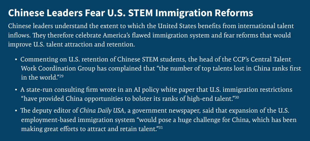 calebwatney's tweet photo. Leaders in the CCP realize that US high-skilled immigration policy is central to geopolitical competition.

Do we? https://t.co/5nvuNPw7NB