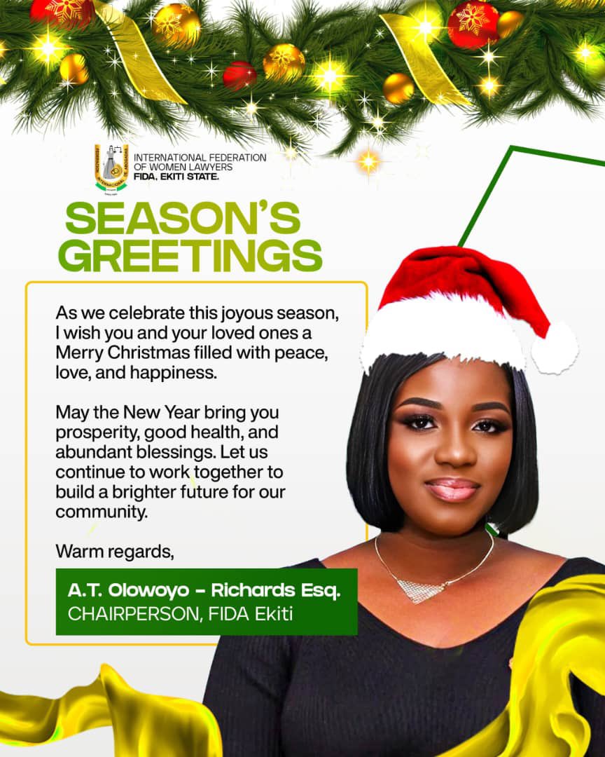 fidaekitistate's tweet photo. Season’s Greetings,

With Love from FIDA Ekiti https://t.co/uULE73PeSH