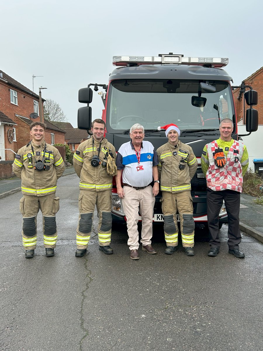 Visit to West Ashland, Broughton and Newport Pagnell fire stations did not go to plan this morning. All 3 crews were at a fire in Milton Keynes. Waited at West Ashland for Red watch to return, then went to the incident to find Broughton crew; chocolates handed over at both!