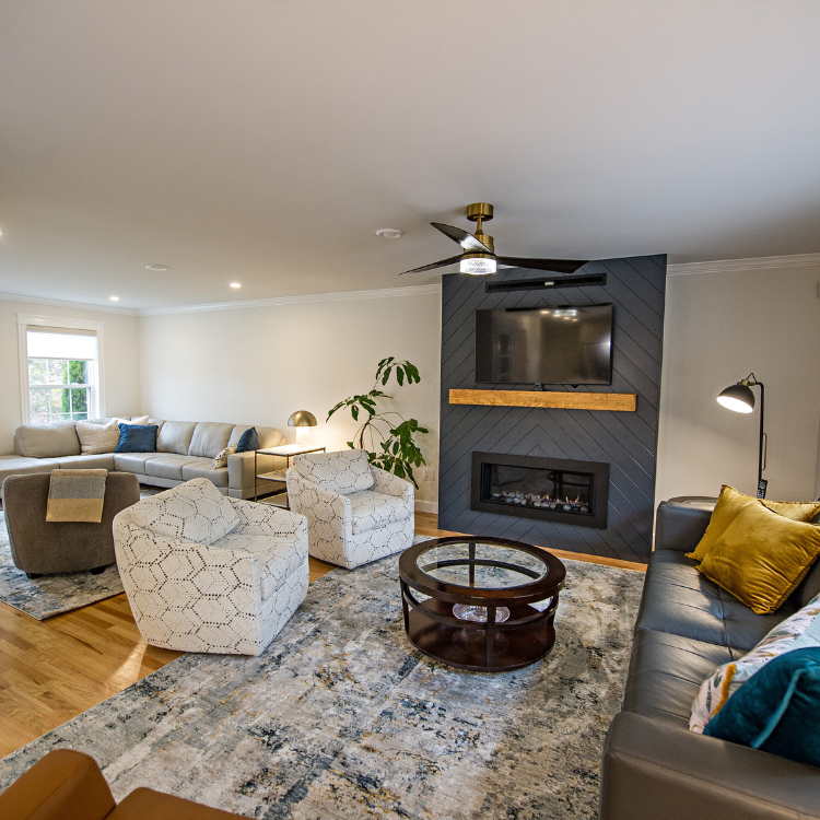 HGC_NS's tweet photo. A recent whole house remodel we completed in Fall River, Halifax. We updated the whole area, including the floors, fresh paint, the stairs, and the shiplap fireplace. https://t.co/RTK5TGEoqz