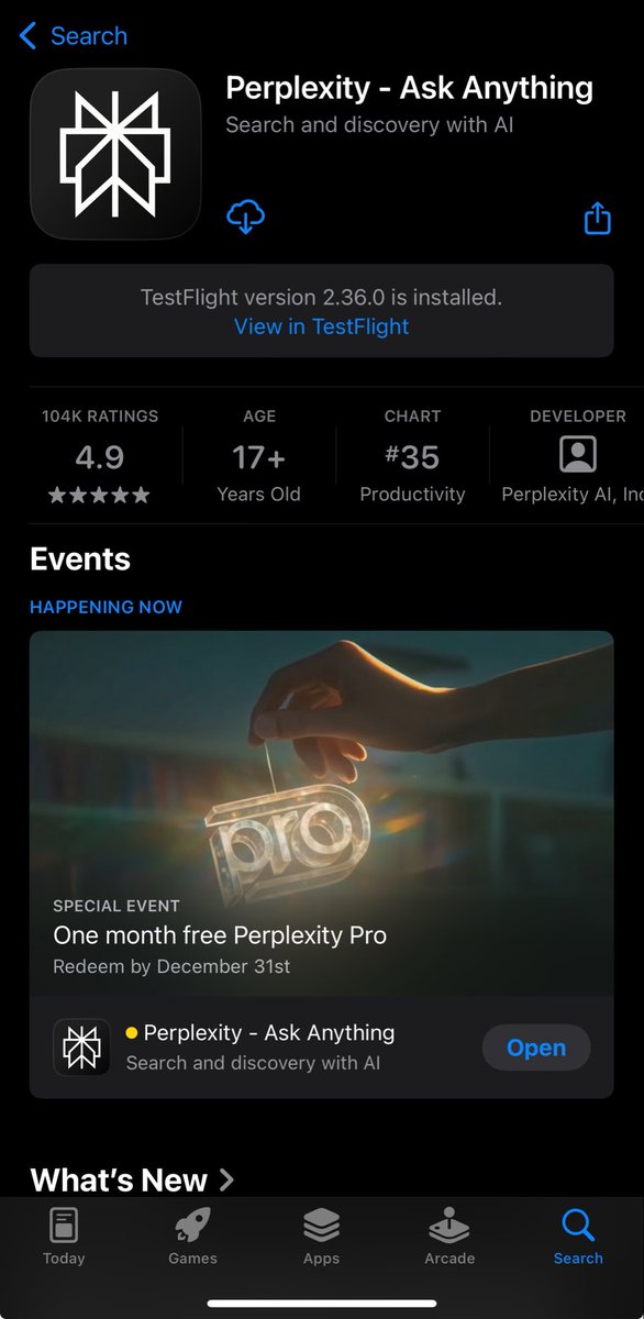 AravSrinivas's tweet image. Merry Christmas 🎄! There’s a gift for all users on the App Store!