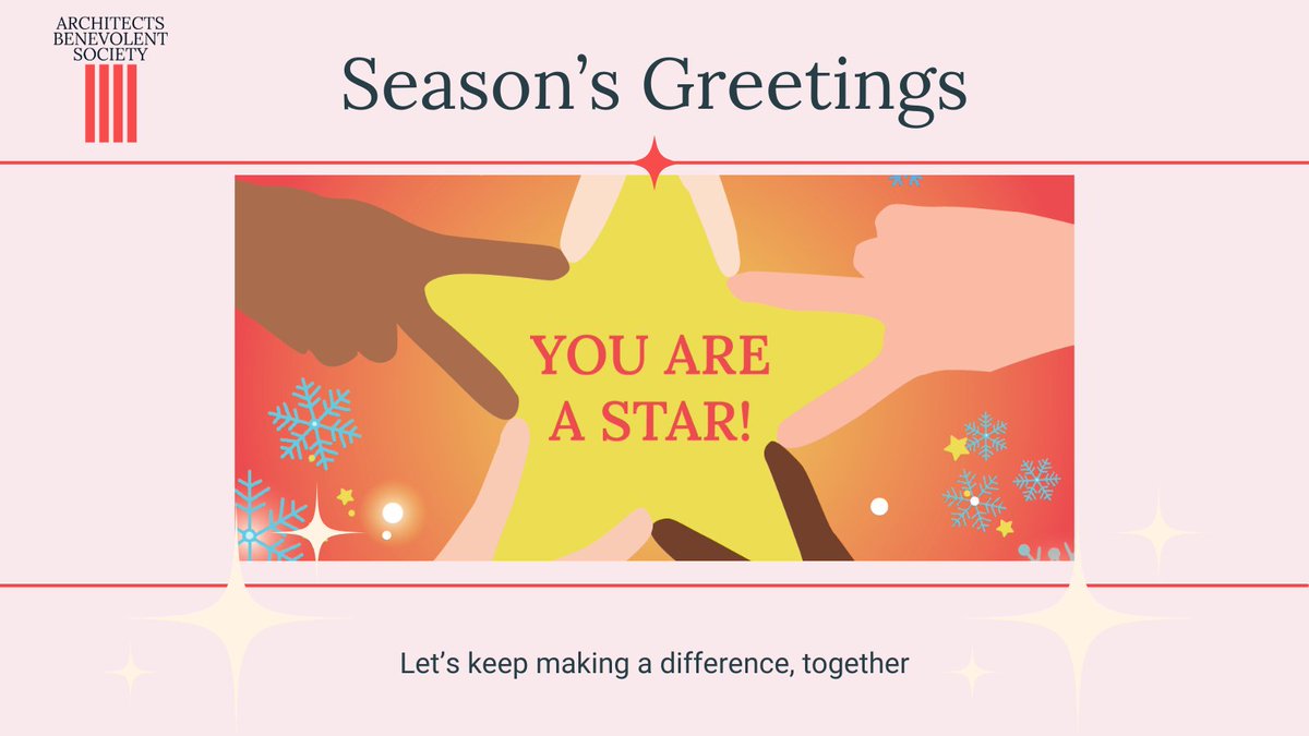 Season’s Greetings from Architects Benevolent Society! 

Today, we reflect on the power of kindness and community. Your generosity makes ABS a foundation of support for those in need
.
Click the link to share hope and support this festive season. bit.ly/4fysPgX