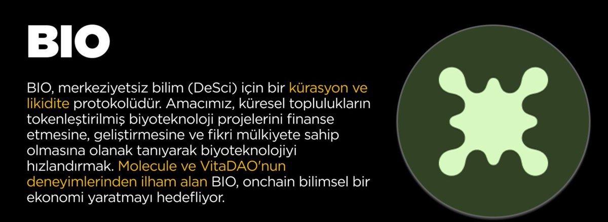 🎁Yeni $BNB yavrusu $BIO Protocol yolda: 

🟢Merkeziyetsiz Borsa, Merkeziyetsiz Finans kelimeleri zaten duymaya alışılmış kelimeler kripto tarafında... 
Şimdi #BIO ile yeni bir terim daha eklenmiş oldu:

Merkeziyetsiz Bilim / Decentralized Science (DeSci)

🟢 #BIO Protocolde