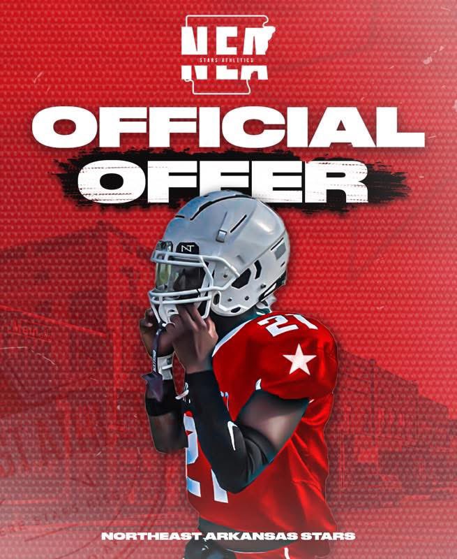 After a great conversation with Coach Edward Thrower , i am blessed to receive an offer from NorthEast Arkansas Juco college.❤️🩶 
#AGTG
#Blessed
#MerryChristmas