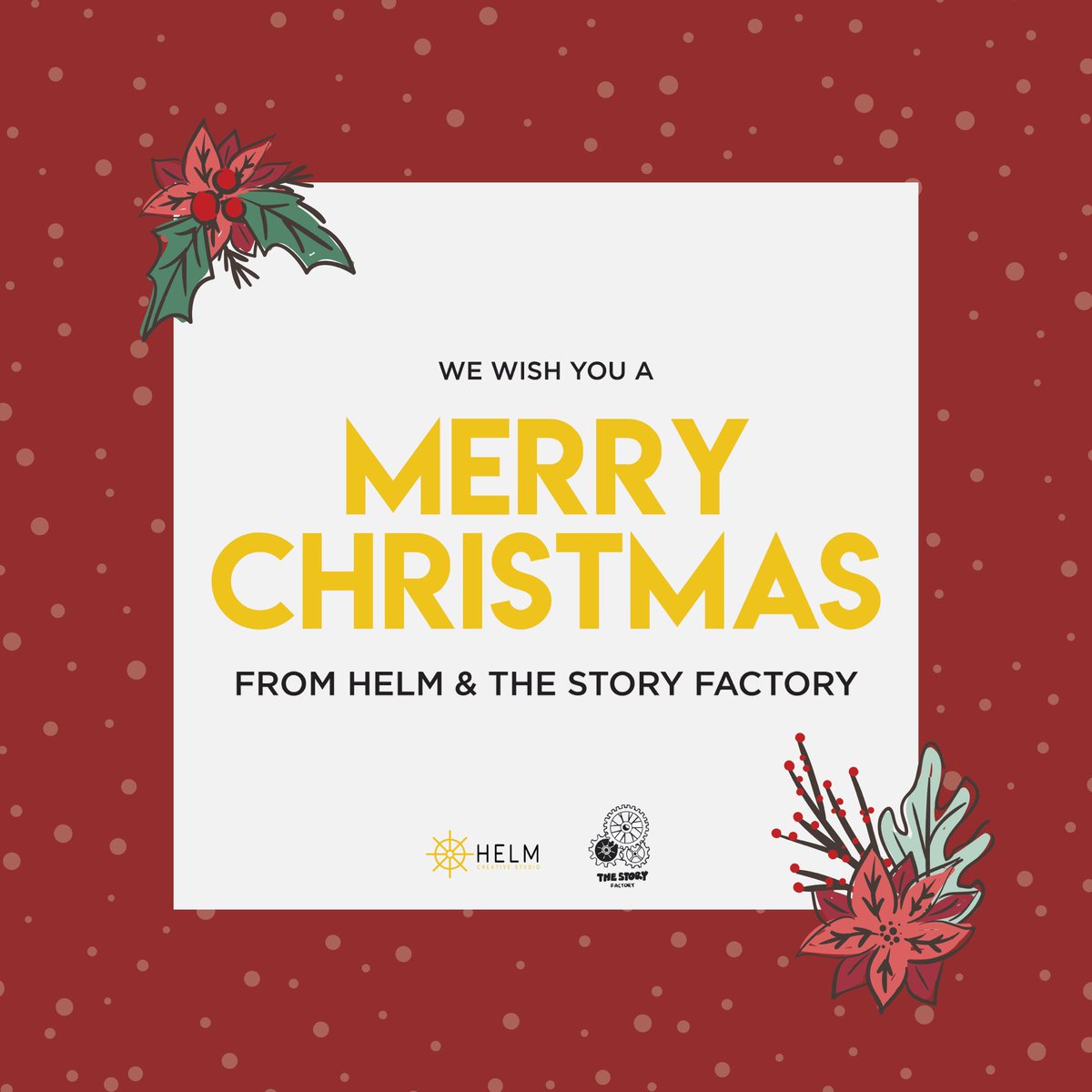 Merry Christmas from our creative crew! We wish you a holiday filled with joy, laughter, memories, and stories to remember. Enjoy this day! 

#helmcreativestudio #thestoryfactory #happyholidays #merrychristmas