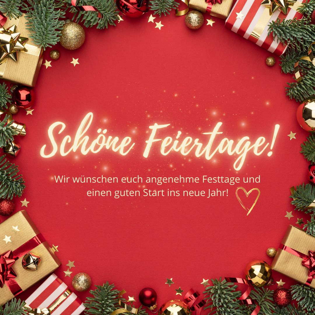 Wir wünschen euch schöne Festtage und einen wunderbaren Start ins neue Jahr! 🎄🕯️✨