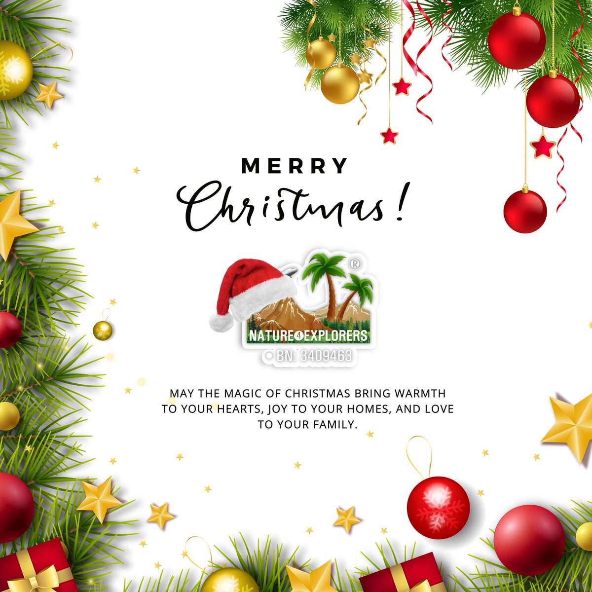 Nature4Xplorers's tweet photo. Wishing you all the joy, wonder, and magic this holiday season brings. Merry Christmas and Happy New Year in advance to you and your loved ones! #Christmas #Christmas2024 #ChristmasDay https://t.co/G3sT9TDx0k