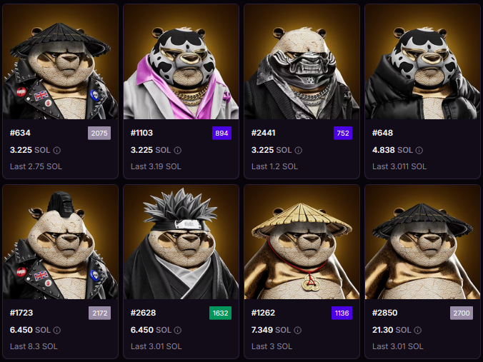 Dem🔥 (@demauxsol) on Twitter photo One of my favourite NFT collections are <a href="/SolanaSensei/">Solana Sensei</a> pandas. 🐼
Favourite body trait = Kintsugi
Pick 1 , drop your $SOL addy. (Check your wallet in 24h) One of my favourite NFT collections are <a href="/SolanaSensei/">Solana Sensei</a> pandas. 🐼
Favourite body trait = Kintsugi
Pick 1 , drop your $SOL addy. (Check your wallet in 24h)