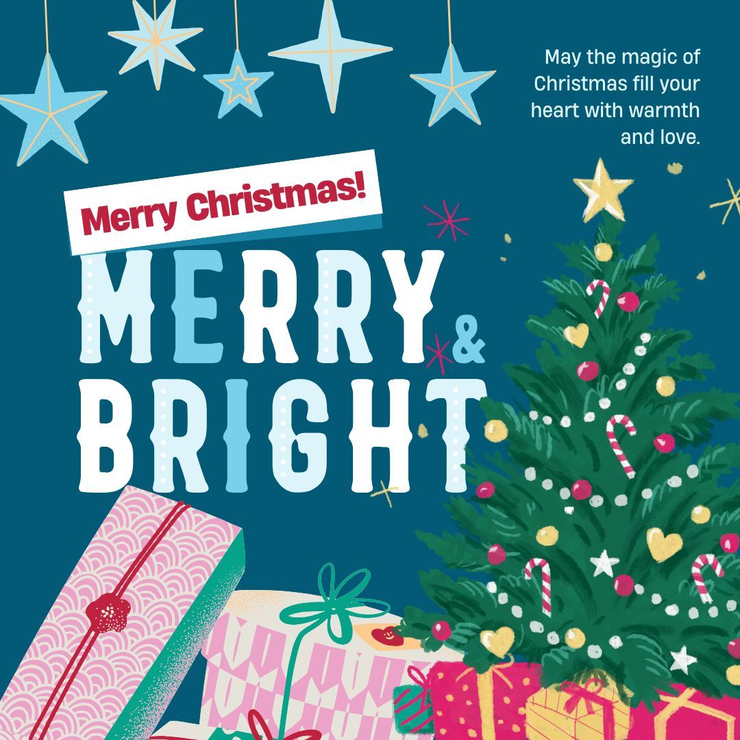 mals_foundation's tweet photo. Merry Christmas! We hope you can enjoy your day. 

Do you have any traditions for today?

Plain Text Description:
Christmas tree surrounded by presents and stars falling from the top. With wording "Merry Christmas" https://t.co/lz0WSxiinu