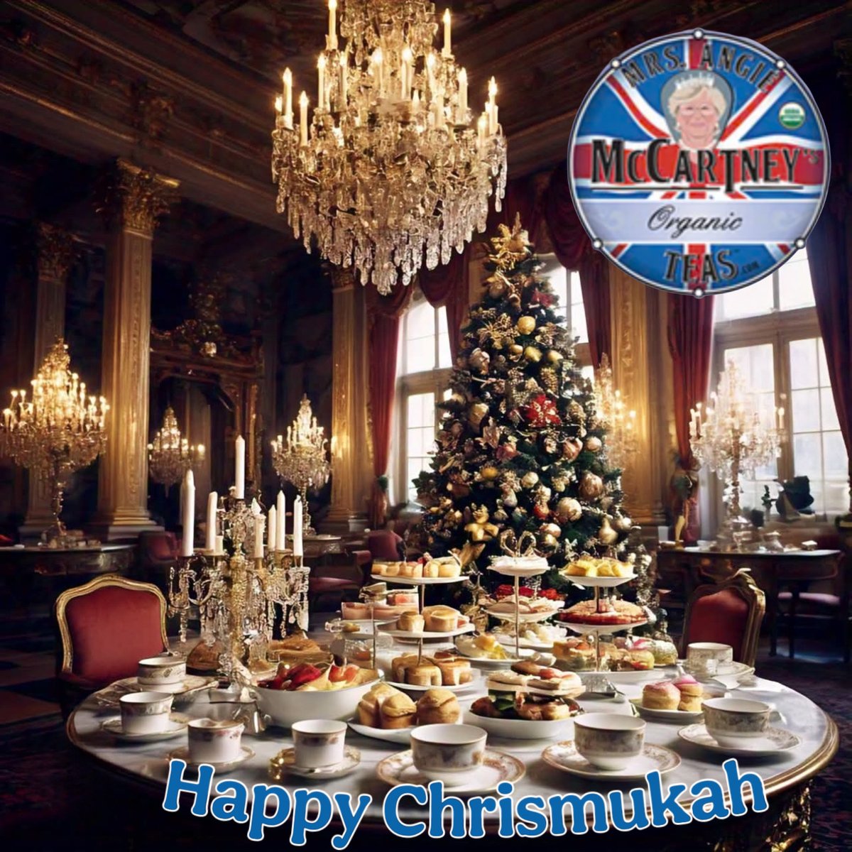 angietealady's tweet image. #HappyHolidays to all the #tealovers out there! Now #getthekettleon it’s #Chrismukah ☕️🎄🕎 ❤️ from mrsmccartneysteas.com