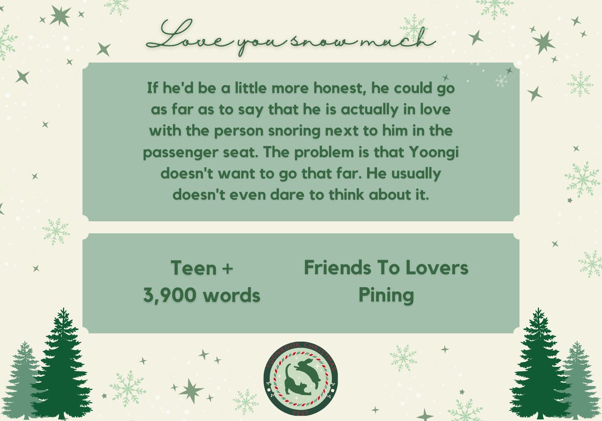 YKChristmasFest's tweet photo. 🎄Love you snow much

-Friends to Lovers
-Pining
-3.9k words

🎁: https://t.co/WsY5tMUgKp https://t.co/f88suxbtBG