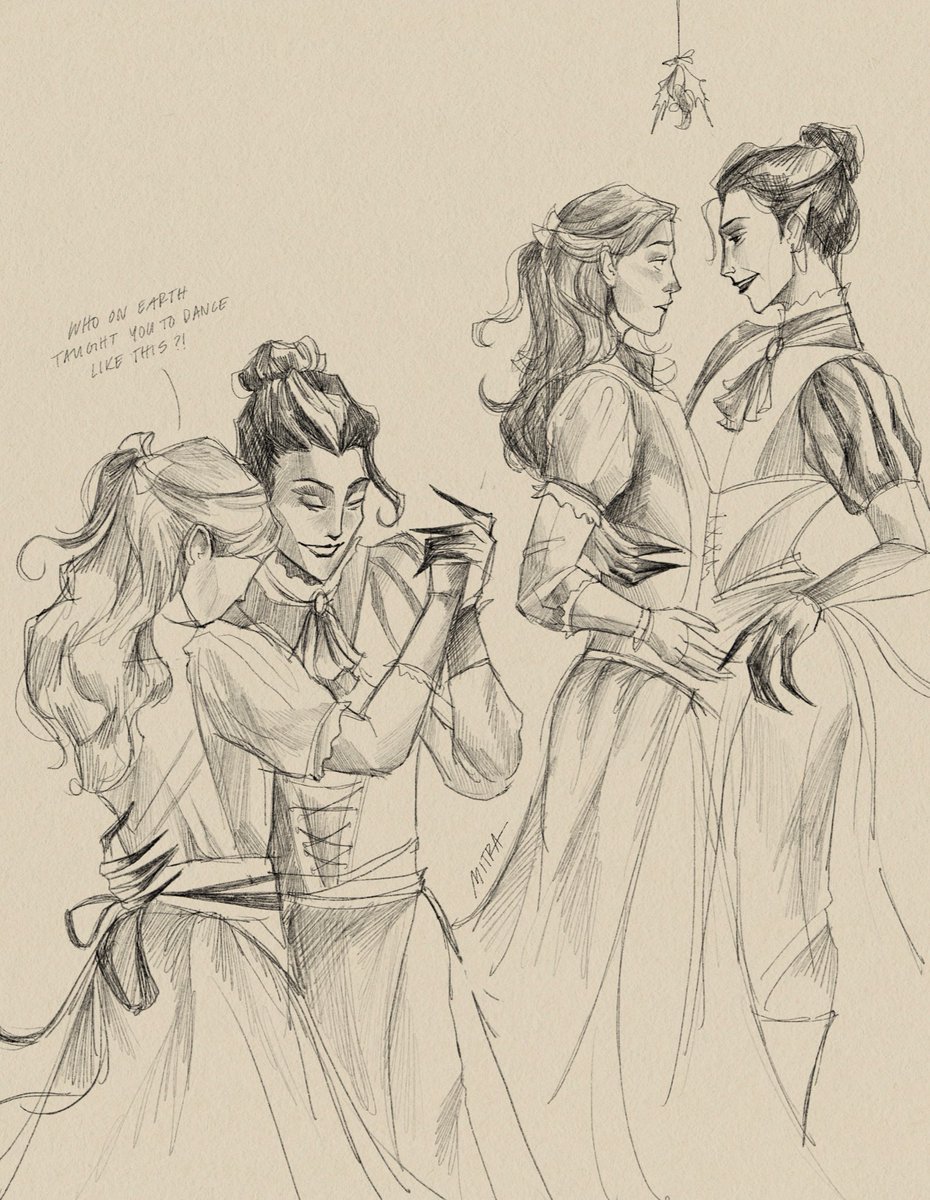 Merry Christmas from Imogen &amp; Laudna🌟 #criticalrole #sketches #bellshells #imodna #imogen #laudna #dnd #critmas