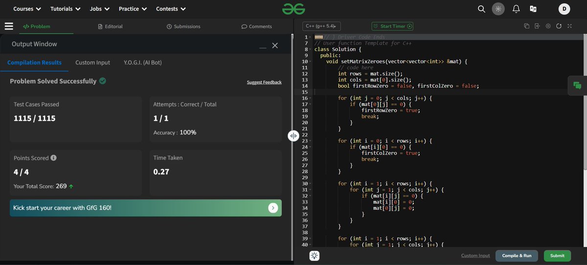 Drishti2904's tweet image. POTD dated : 25-12-2024
@geeksforgeeks #gfg160 #geekstreak2024 #womeintech