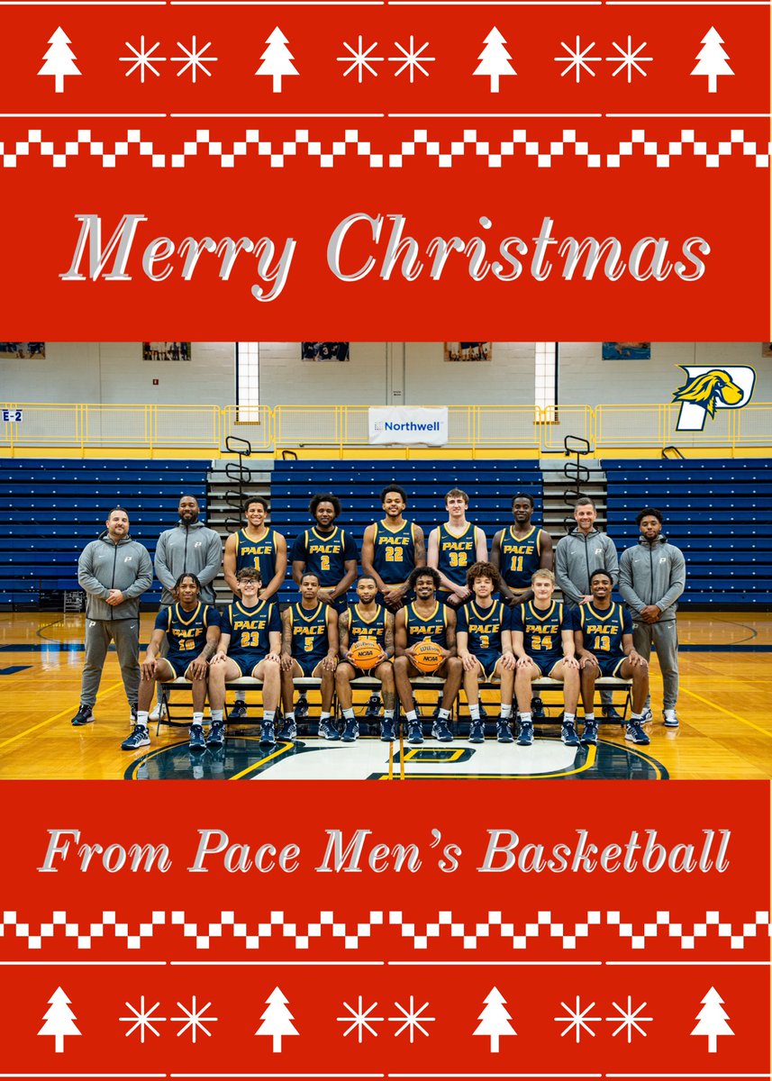 Merry Christmas &amp; Happy Holidays from the <a href="/PaceMBB/">Pace Men's BBALL</a> family to yours‼️

🎄🎁🎅

#GoSetters🔵🐶🟡