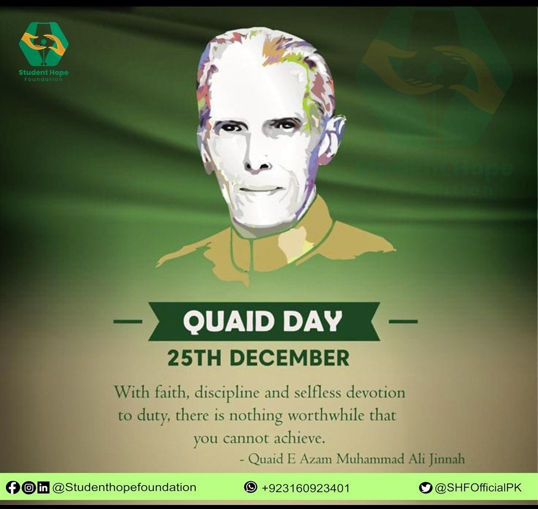 SHFOfficialPK's tweet photo. "Without education it is complete darkness and with education, it is light. Education is a matter of life and death to our nation." 
Celebrating the visionary leader who gave us Pakistan! 

#QuaidEAzam #SHF #Inspiration #StudentHopeFoundation #QuaideAzam #QuaidEAzamDay #QuaidDay https://t.co/b8xHwHvye6