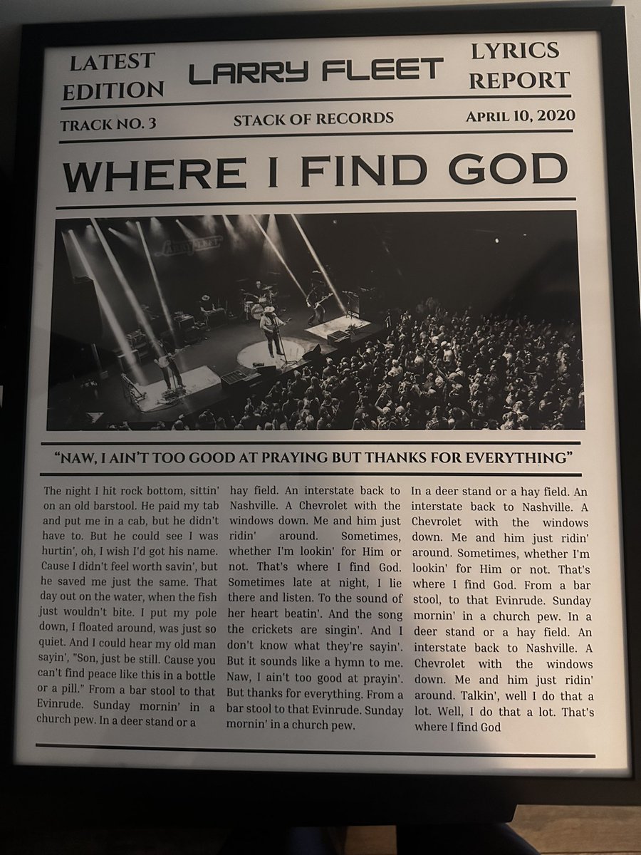 To cool not to share. <a href="/larryfleet/">Larry Fleet</a> my daughter made this for me for Christmas. Thought you might like it.  Photo from a show i was at in rosemont.
