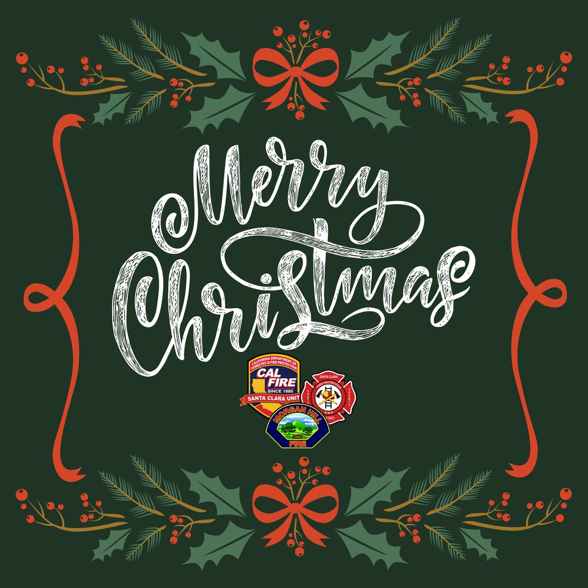 calfireSCU's tweet photo. From our CAL FIRE family to yours, we want to wish you a Merry Christmas. We hope that your day is shared with loved ones and is full of joy, peace, and remains fire safe.
#CALFIRESCU #MHFD #SSCCFD #MerryChristmas https://t.co/etCZwvvW7K