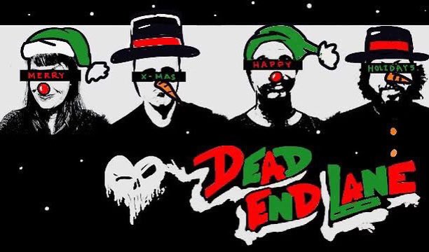 TheSalaciousT's tweet photo. Merry Christmas and Happy Holidays! 

#christmas #merrychristmas #happyholidays #christmassweater #bandphotography #punk #deadendlane #deadendlanepunkband #allegedlyrecords @allegedlyrecords https://t.co/y5NstLPgA3