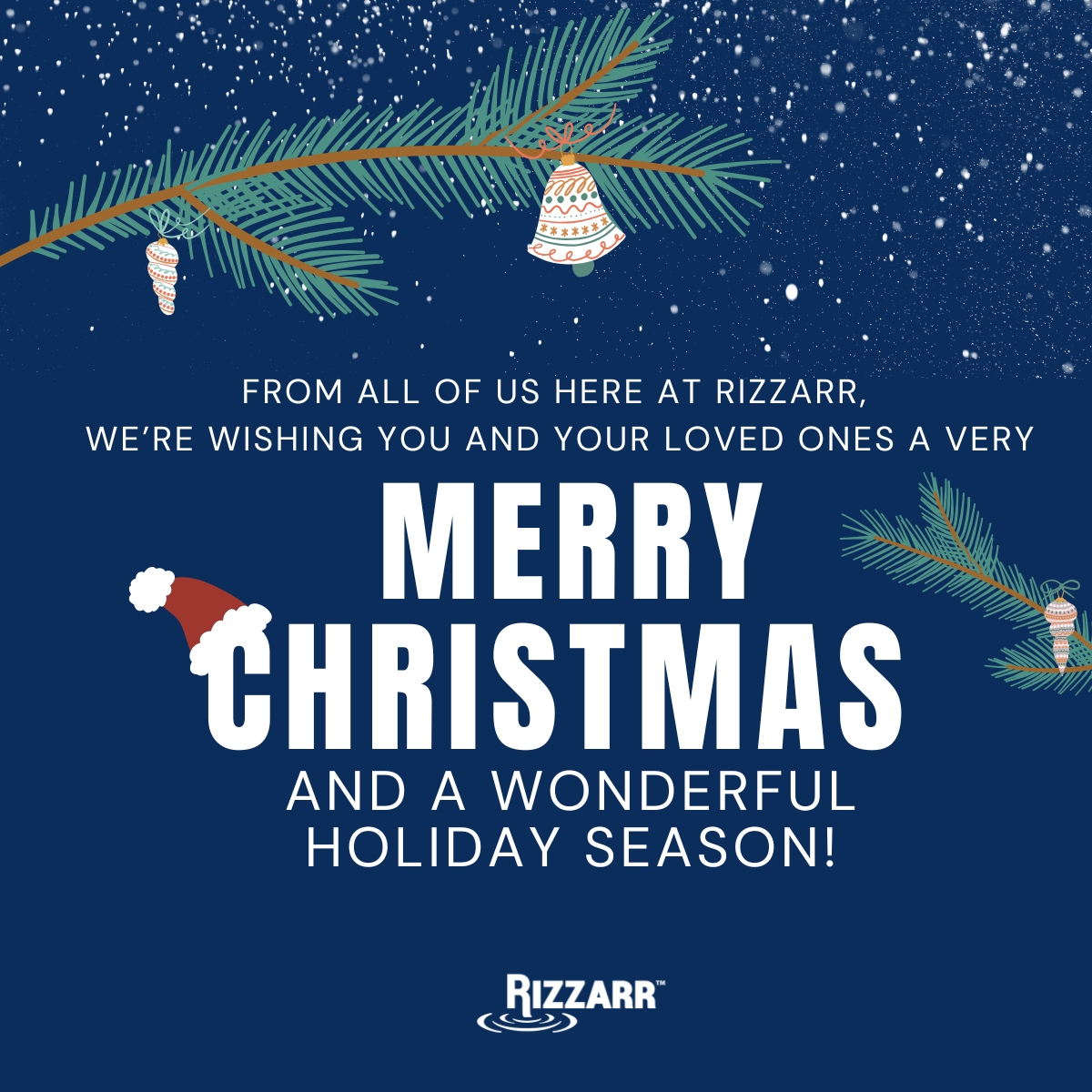 RIZZARR's tweet photo. From all of us here at RIZZARR, we're wishing you and your loved ones a very Merry Christmas and a wonderful holiday season! 

Cheers! 🥳😁🎄✨ #HappyHolidays! https://t.co/Ff3kO1hd6u