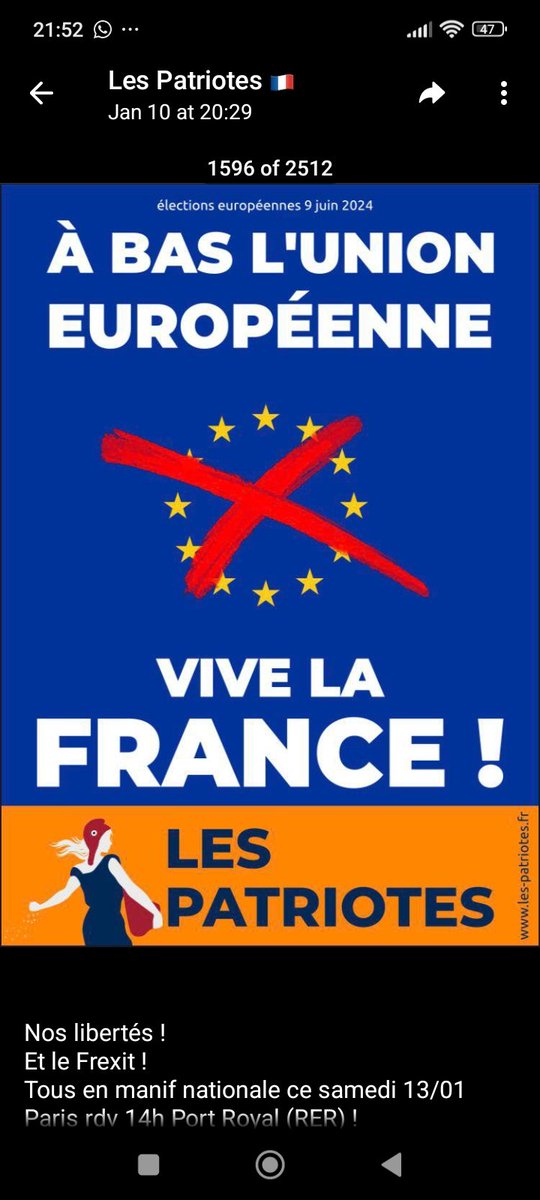 UbahWaberi's tweet photo. https://t.co/gVeP32mYjF

L'Union européenne vient d'autoriser les vaccins à ARNm auto-réplicatif (self-amplifying mRNA) qui  pourront se propager aux personnes non vaccinées sans leur consentement.

De quel droit ?
Qui les autorise ?
Cela relève de leurs compétences ?

Dans l'affaire pénale #PfizerGate à laquelle @_LesPatriotes🇨🇵 sont les seuls 🇨🇵 à avoir pris part, par l'intermédiaire de leur Présid.@f_philippot, la prochaine audience se tiendra le 6 janvier 2025...

Les effets secondaires !
Les sms d'#Ursula !
Quant à la corruption !
On veut la verité !

@_LesPatriotes🇨🇵
https://t.co/Py5RFHleUm