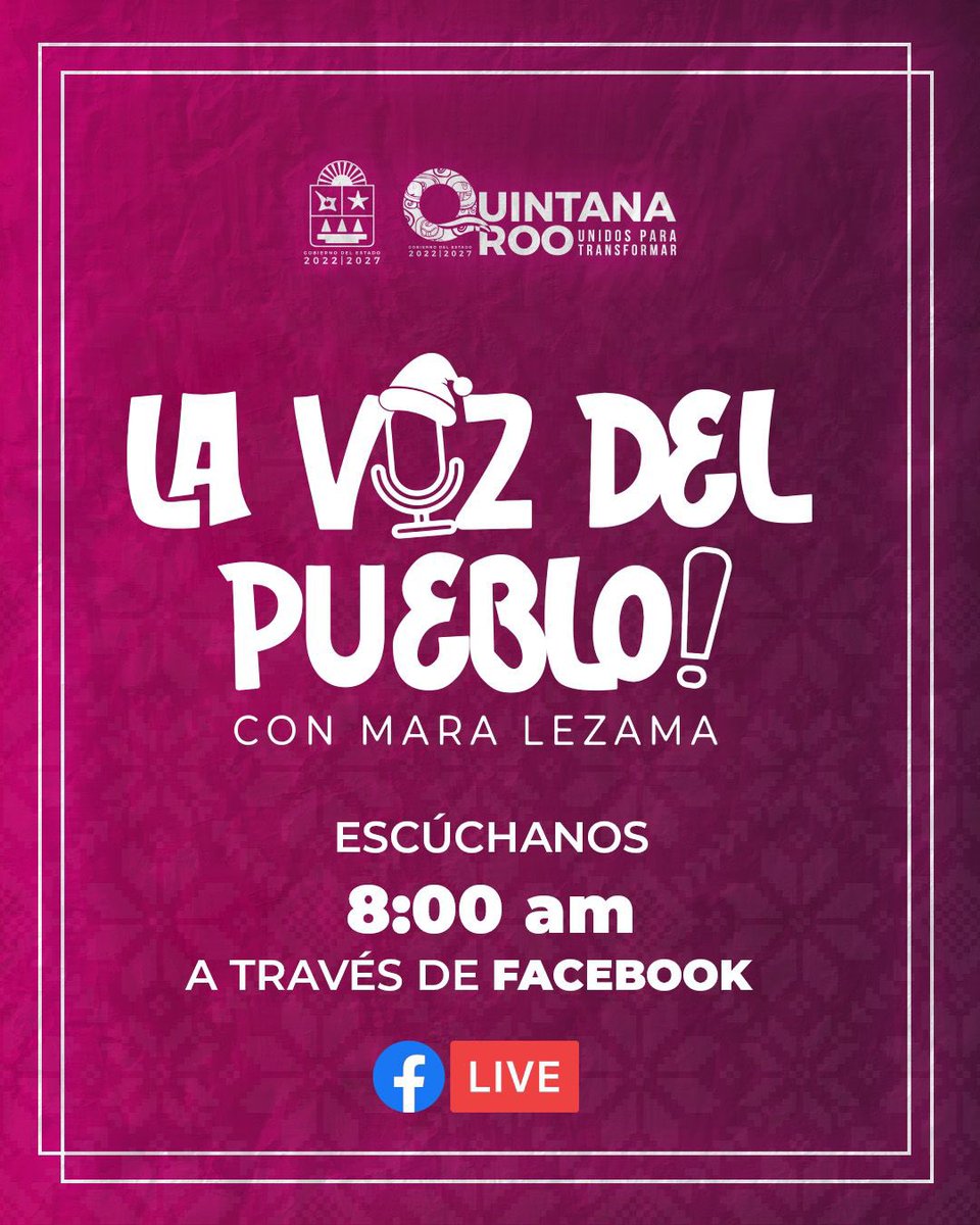 Quintanarroenses, mañana escucharemos #LaVozDelPueblo 🗣️ ¡Conéctense! 📲 a las 8:00am.