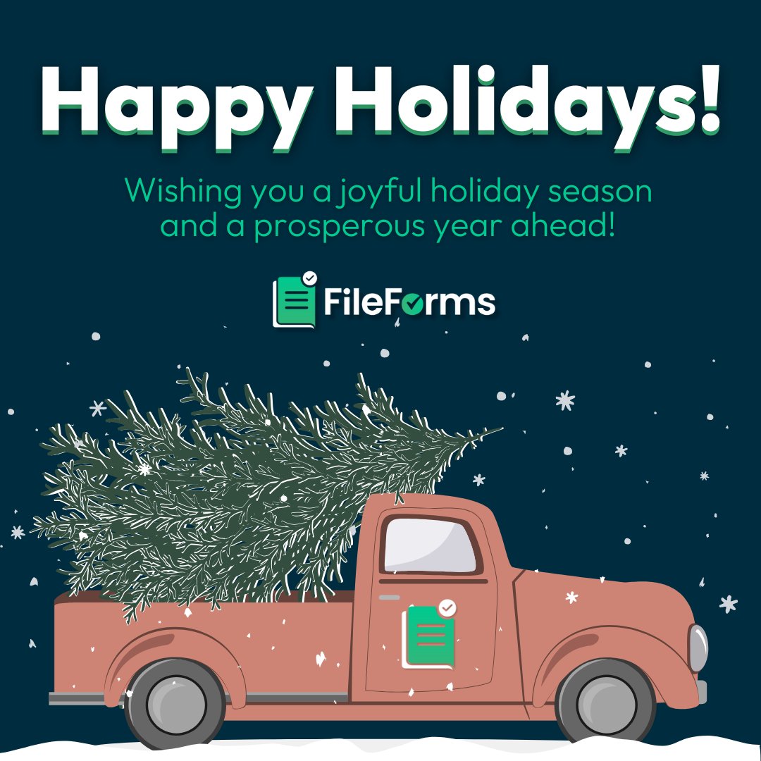 File_forms's tweet image. 🎄✨ Wishing you a season filled with joy, success, and peace! Thank you for trusting FileForms to simplify your reporting needs—here’s to a bright and prosperous New Year! 🎁💼

#FileForms #HappyHolidays #HappyNewYear