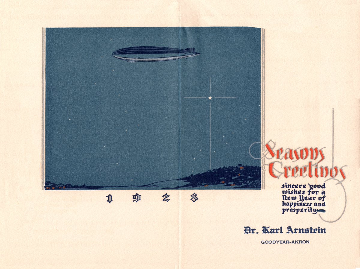1928 Christmas card of the great airship engineer and designer Dr. Karl Arnstein.