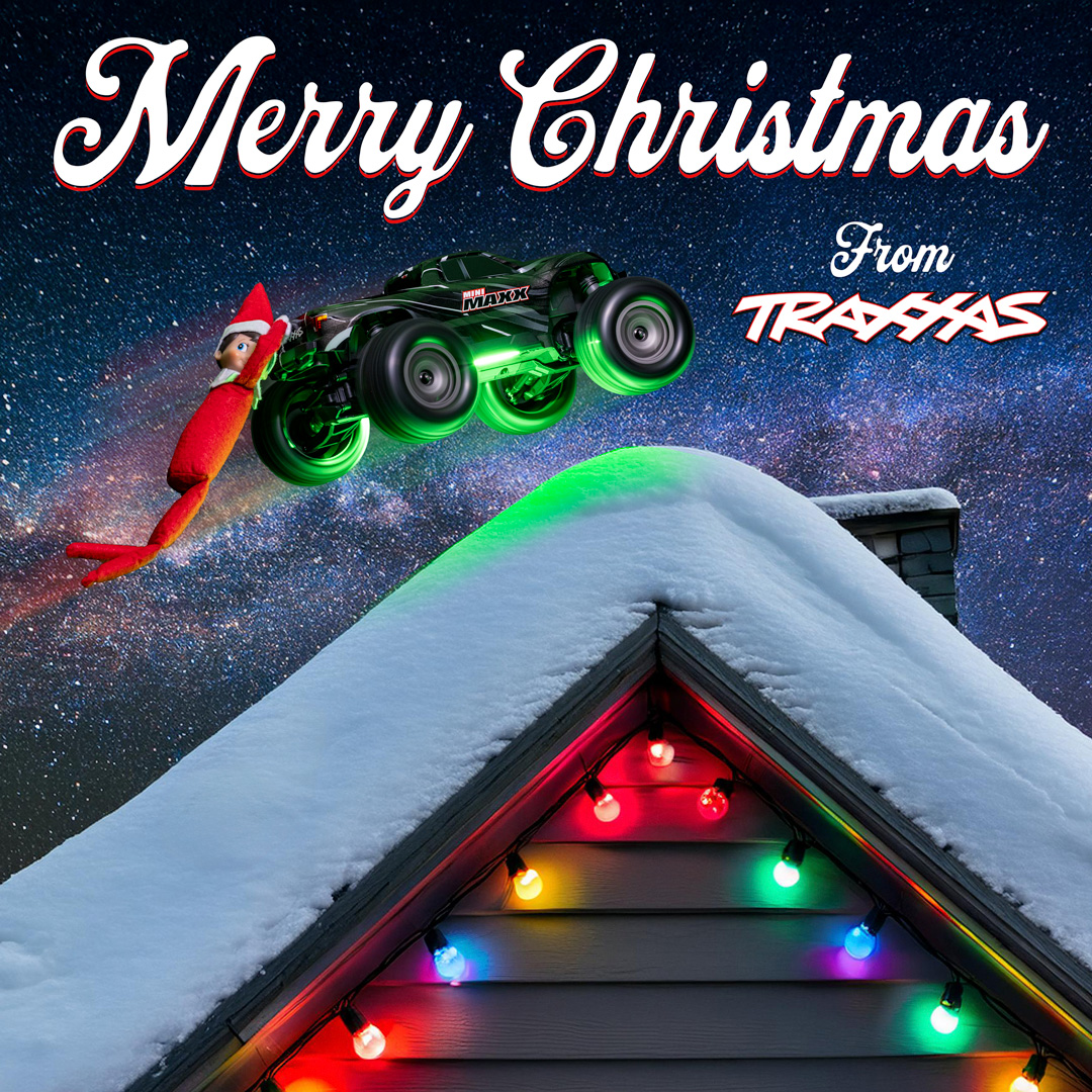 Traxxas's tweet photo. Wishing a very Merry Christmas from our #Traxxas Family to yours! 🎅🏻

**Reminder - Traxxas Support is closed Wednesday, Dec 25th.

[[Model # 107154-1]] #MiniMAXX
#FastestNameInRadioControl #RC
#TraxxasMiniMaxx #TraxxasMaxx
#TraxxasUnderTheTree 🎄🎁 https://t.co/ghNUKXHYNd