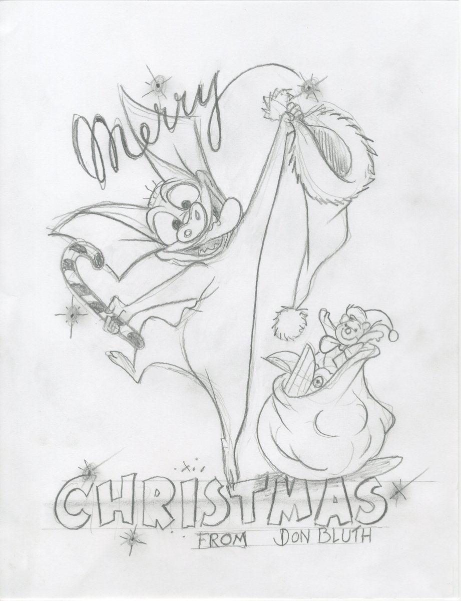 DonBluth's tweet image. Merry Christmas and Happy New Year everyone here on Twitter/X. I hope you spend Christmas with family and friends, if not, why not spend the holiday with Bartok, he is pretty magnificent. - Don