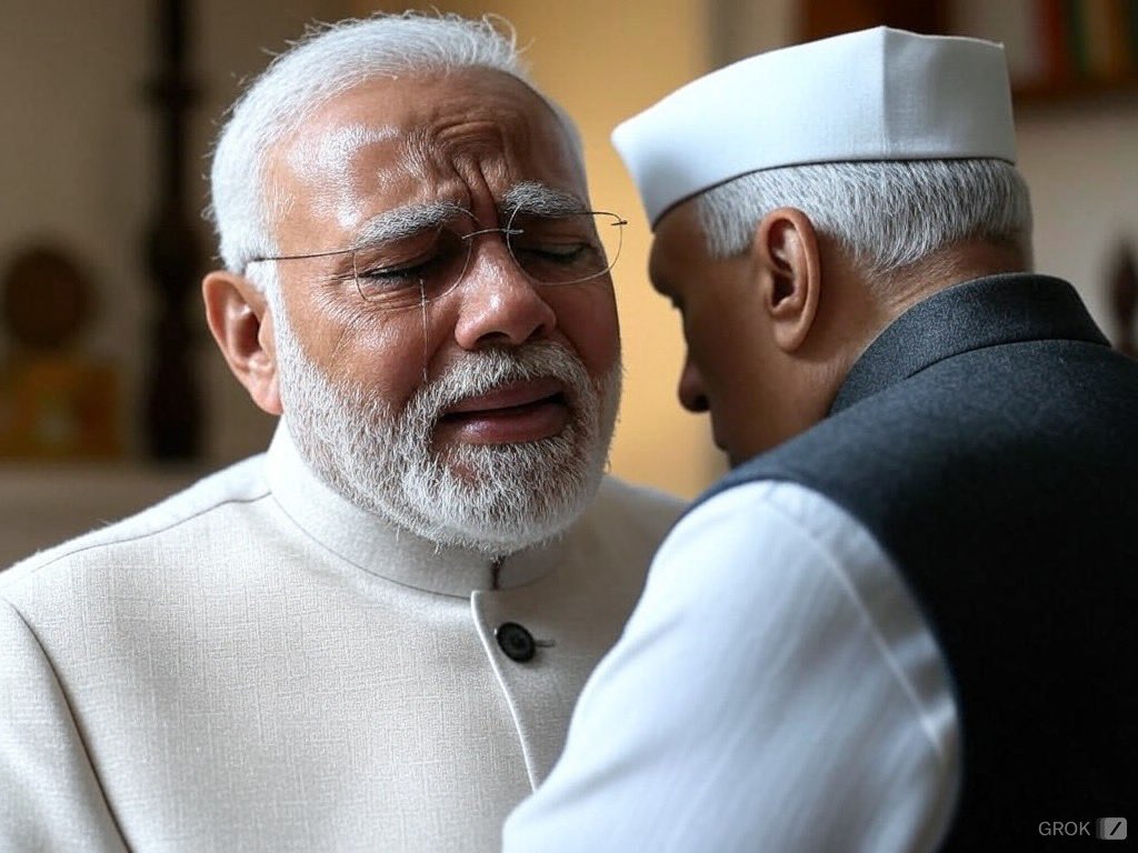 The_Nehru's tweet photo. “अरे कोई बात नहीं बेटा, जयशंकर इनविटेशन ज़रूर लाएगा, अब रो मत”

Narendra has been crying a lot since this evening because he’s been ignored by Donald for his inauguration! https://t.co/gAFvv5ZJ2Q