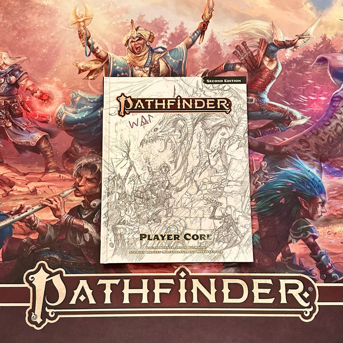 Start your Pathfinder journey in style with this collectible tome! Today’s player wins a Pathfinder Player Core Sketch Cover signed by the incomparable Wayne Reynolds! Share your favorite Pathfinder art in the comments to enter.