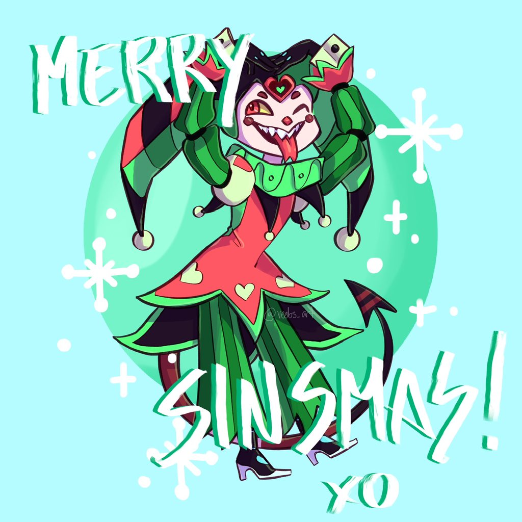 veebs_art's tweet photo. a very festive fizzerolli!! #Sinsmas #HelluvaBoss https://t.co/DZ3dIBbv1P