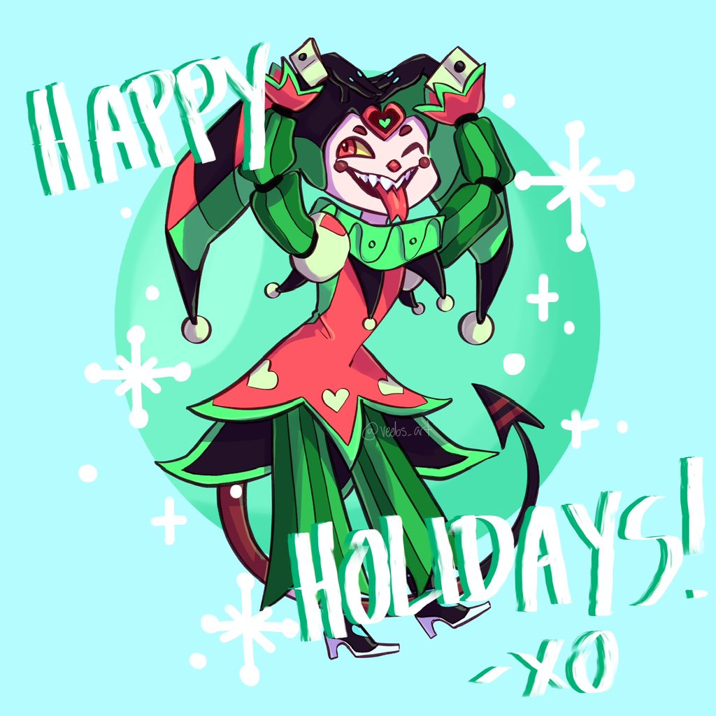veebs_art's tweet photo. a very festive fizzerolli!! #Sinsmas #HelluvaBoss https://t.co/DZ3dIBbv1P