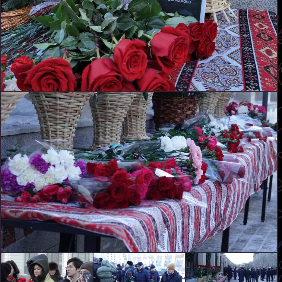TetyamotyaZlaya's tweet photo. Большая благодарность жителям Актау, приносящим цветы к посольству Азербайджана и,особенно, сдающим кровь для выживших💔
Но больше всего хочется отдать дань уважения экипажу.Пилоты увели борт от жилой застройки и до последней секунды героически боролись за жизни 67 человек. #Azal https://t.co/PQNR98Bhwj