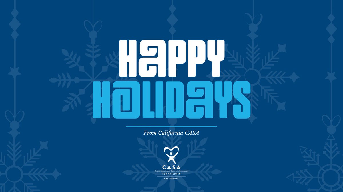 Happy Holidays from California CASA! ✨ As we celebrate this season of giving, let's spread joy and hope to the families and children we serve. ❤️ 

#CaliforniaCASA #HappyHolidays