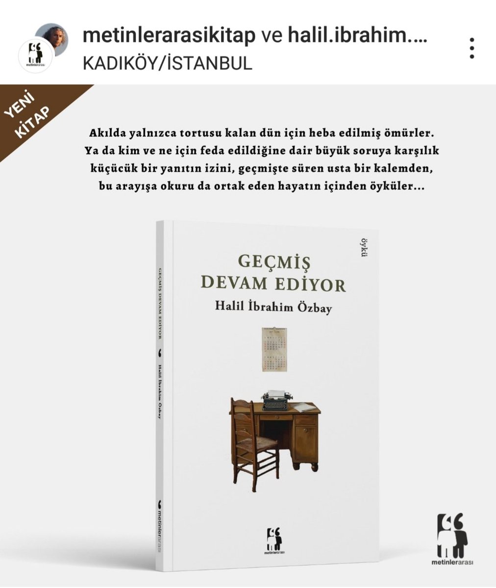 İlk öykü kitabım... yeni bir heyecan...belki yolu bi yerlerde sizlerle de kesişir diye ✏🙏 

Dosyama inanan, okurla buluşmasına vesile olan <a href="/metinlerarasi/">Metinlerarası Kitap</a> 'na ve editörüm sevgili Mahmut Yıldırım'a teşekkürlerimle... 🙏
