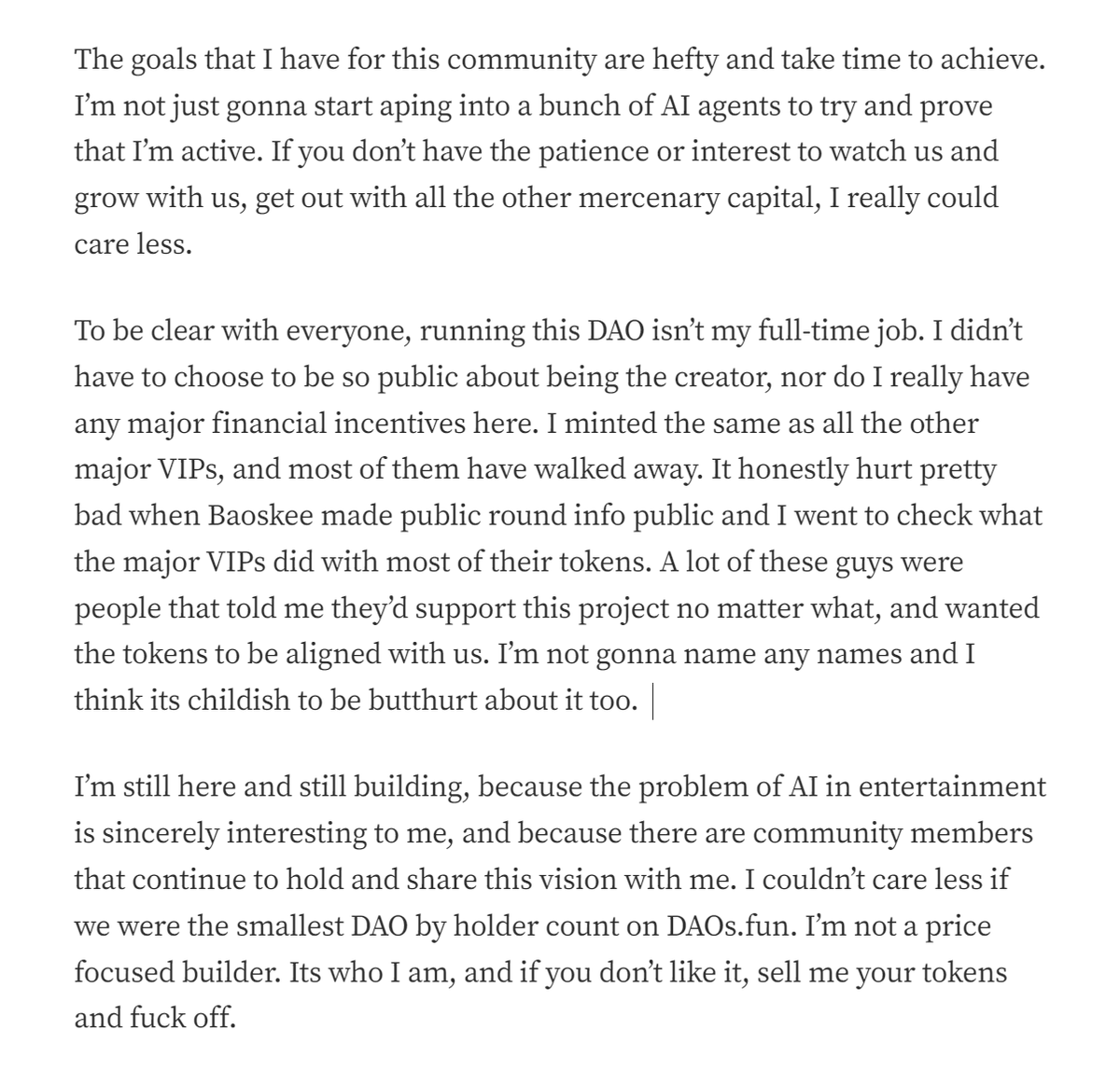 Spent some time during the christmas break writing out and better explaining the Manifesto / Roadmap for <a href="/cryptohayesai/">AIrthur Hayes</a> 

Also left some very honest thoughts on the last 3 exhausting weeks. 

Excited for January :-) 
medium.com/@jaden.rafael.…