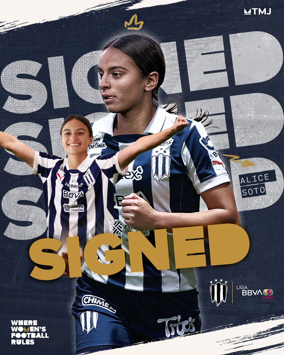 From Pachuca to Monterrey. From the center of Mexico to the North.

The beginning of a new era 

Congratulations <a href="/AliceSoto_07/">Alice Soto</a> on signing with <a href="/Rayadas/">Rayadas</a> 🤠 We can’t wait to see you continue to shine.  #WhereWomensFootballRules