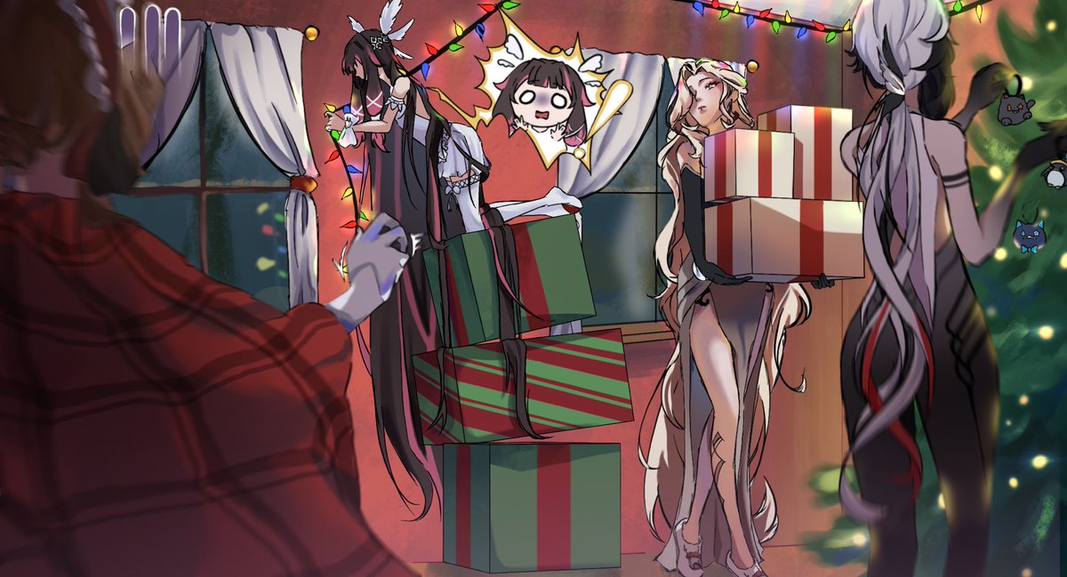 sakarvia's tweet image. happy holidays, everyone!🎄🫶 with a v rushed piece
#signora #arlecchino #sandrone #columbina