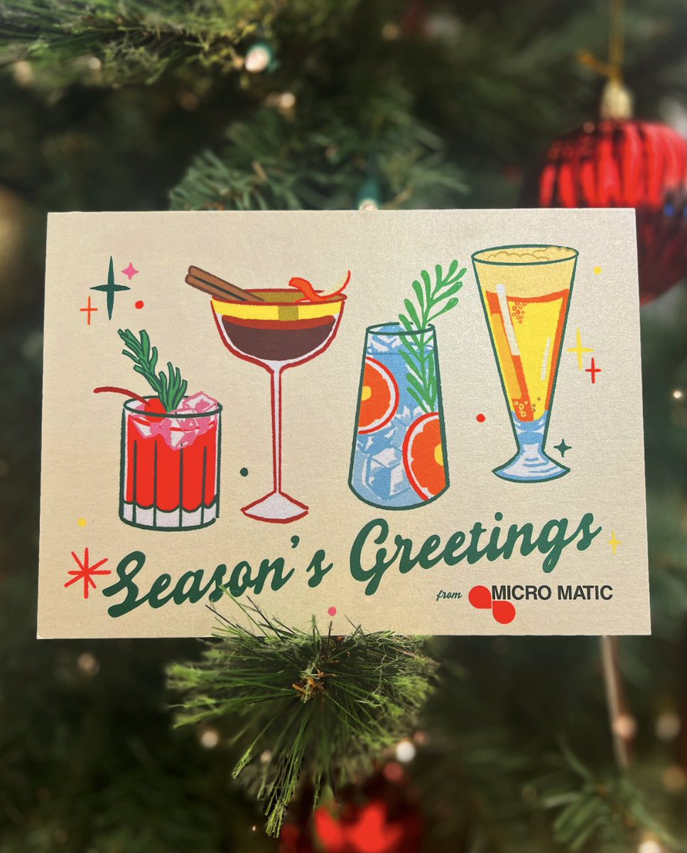 Merry Christmas and Happy Holidays! Wishing you all a great time with your loved ones. 🎄✨ Cheers from the team at Micro Matic!🍸