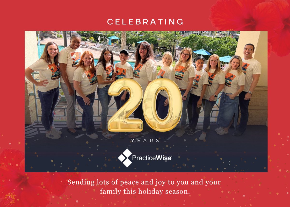 PracticeWise's tweet image. Thank you to our incredible community for making a difference this year. Wishing you joy, peace, and a bright New Year! Happy Holidays from all of us at PracticeWise.