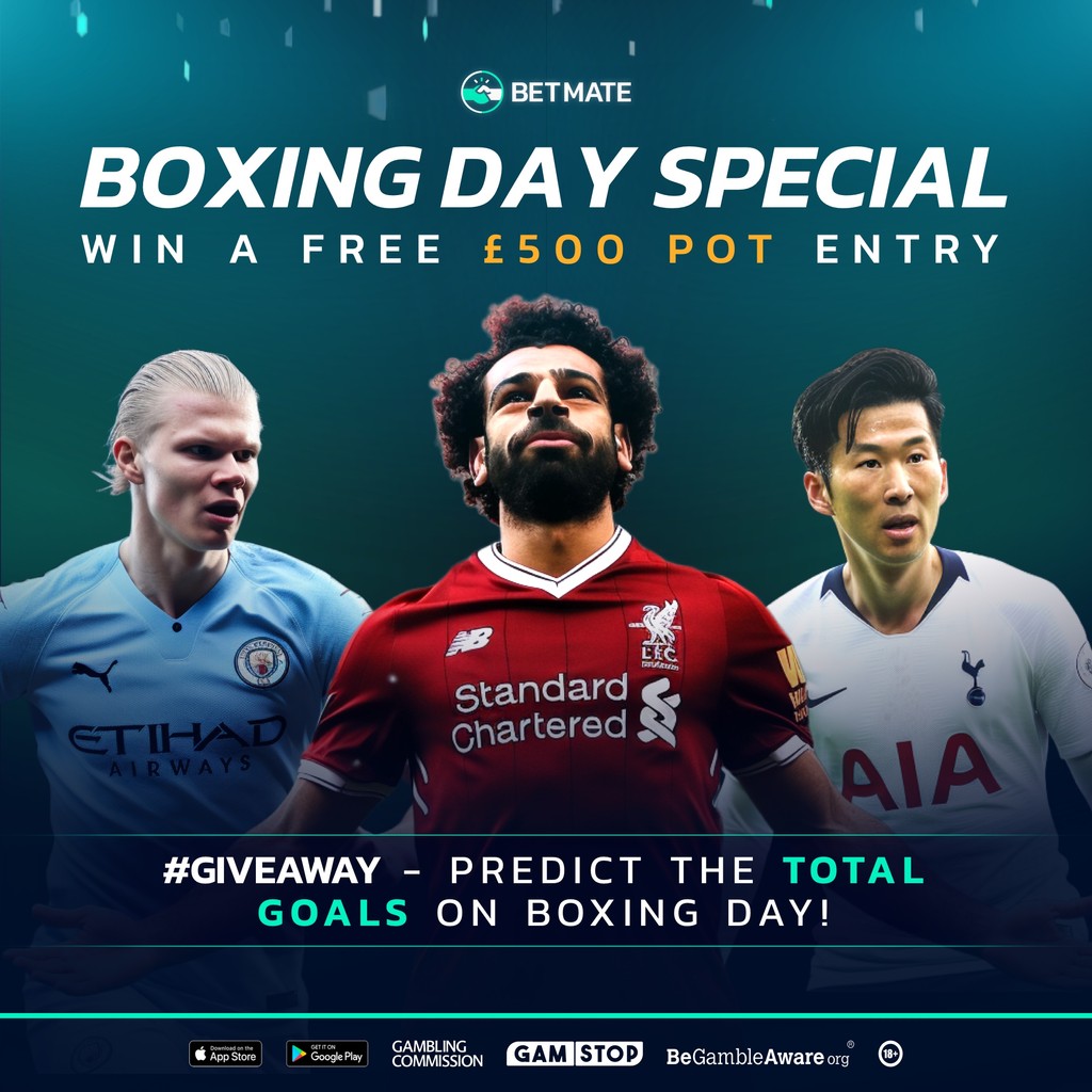 🎁 𝗕𝗢𝗫𝗜𝗡𝗚 𝗗𝗔𝗬 𝗚𝗜𝗩𝗘𝗔𝗪𝗔𝗬! 🎁

Predict the total goals across all #PL matches on Boxing Day! 🎅⚽️

How to enter: 
1️⃣ Like &amp; Retweet 
2️⃣ Predict the total goals (e.g., 25) 
3️⃣ Stay tuned for the winner!

Get your prediction in and join the fun! 🎯